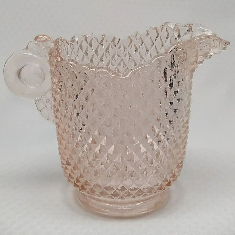 Westmoreland English Hobnail Pink Depression Glass Creamer Pitcher 1930s Deco